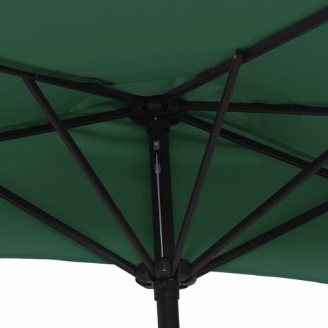 Balkonparasol half met aluminium paal 270x144 cm groen 6