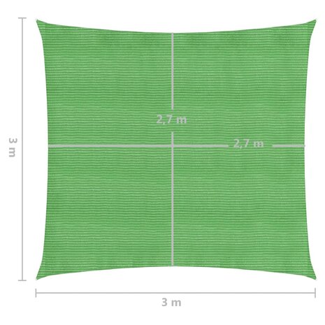 Zonnezeil 160 g/m² 3x3 m HDPE lichtgroen 6