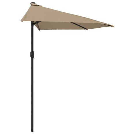 Balkonparasol half met aluminium paal 270x144 cm taupe 4