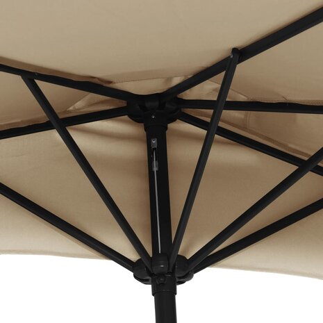 Balkonparasol half met aluminium paal 270x144 cm taupe 6