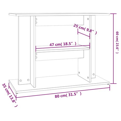 Aquariumstandaard 80x35x60 cm bewerkt hout wit 8