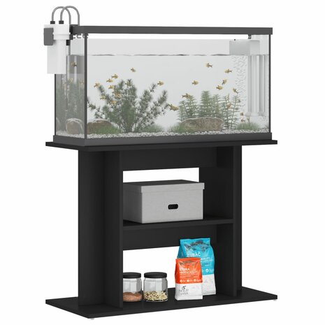 Aquariumstandaard 80x35x60 cm bewerkt hout zwart 3