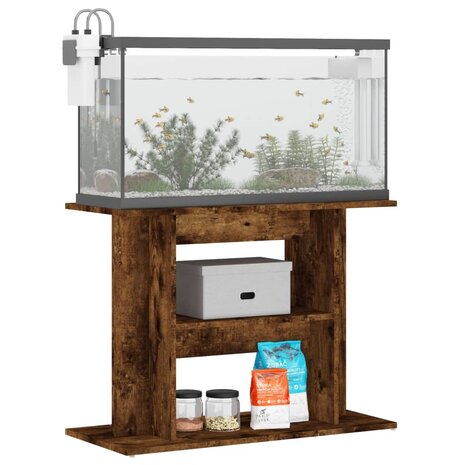 Aquariumstandaard 80x35x60 cm bewerkt hout gerookt eikenkleurig 3