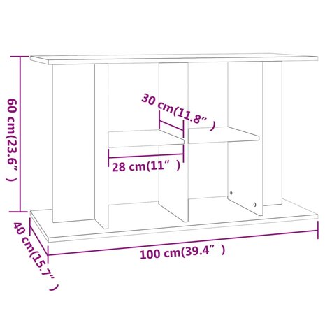 Aquariumstandaard 100x40x60 cm bewerkt hout wit 8