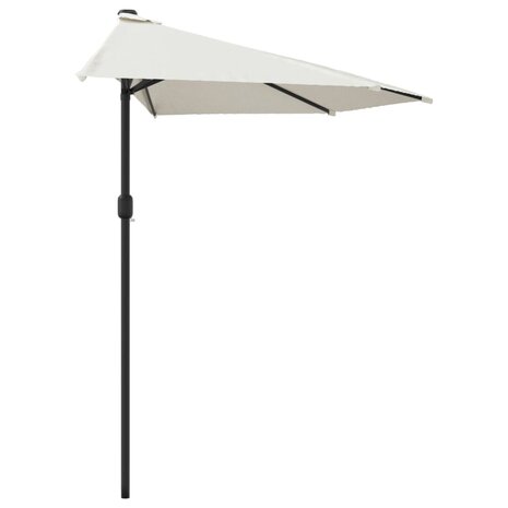 Balkonparasol half met aluminium paal 300x155 cm zandkleurig 4