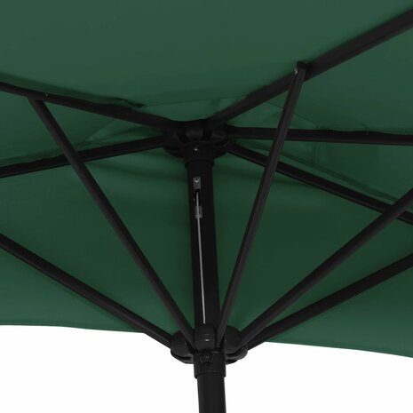 Balkonparasol half met aluminium paal 300x155 cm groen 6