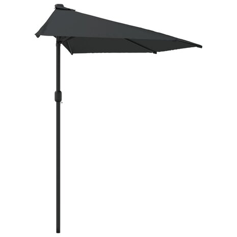 Balkonparasol half met aluminium paal 300x155 cm antraciet 4