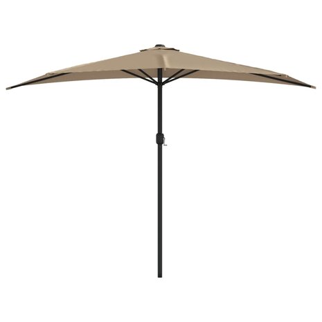 Balkonparasol half met aluminium paal 300x155 cm taupe 3