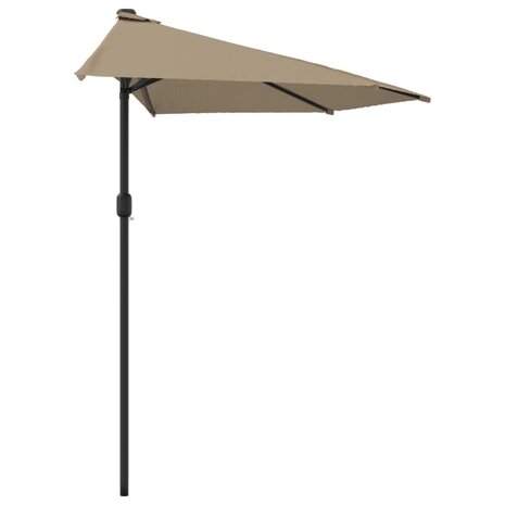 Balkonparasol half met aluminium paal 300x155 cm taupe 4