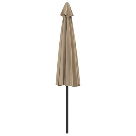 Balkonparasol half met aluminium paal 300x155 cm taupe 5