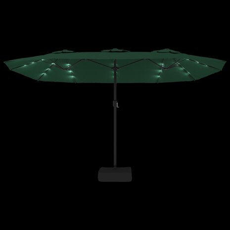 Parasol dubbel met LED 449x245 cm groen 6