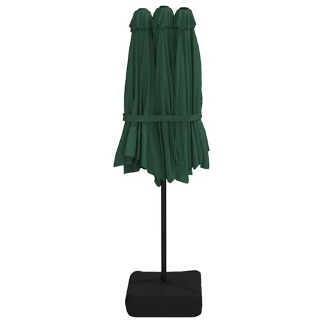 Parasol dubbel met LED 449x245 cm groen 7