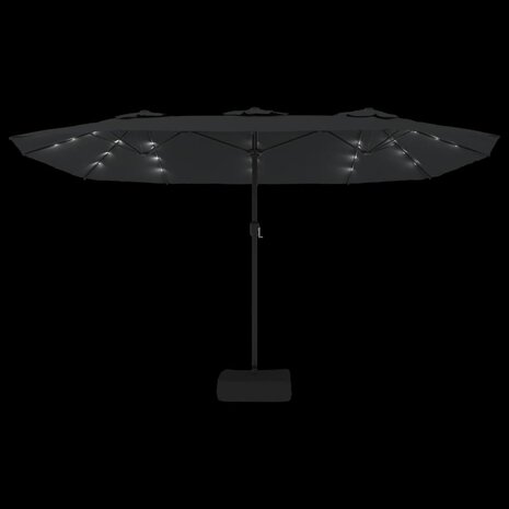 Parasol dubbel met LED 449x245 cm antracietkleurig 6