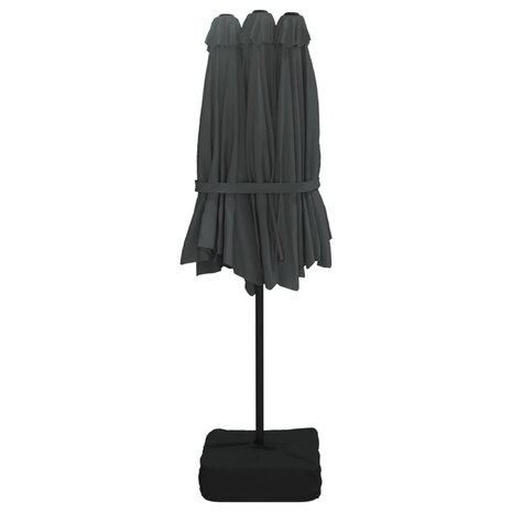 Parasol dubbel met LED 449x245 cm antracietkleurig 7