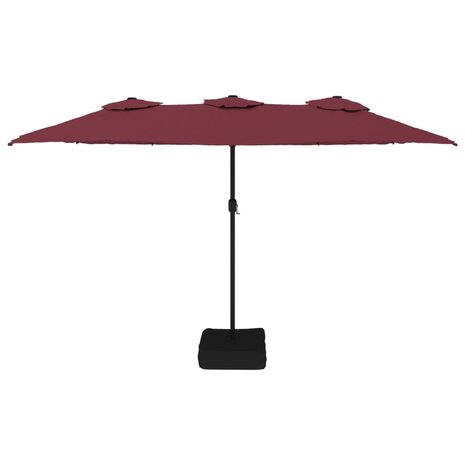 Parasol dubbel met LED 449x245 cm bordeauxrood 4