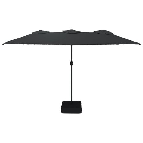 Parasol dubbel met LED 449x245 cm zwart 4