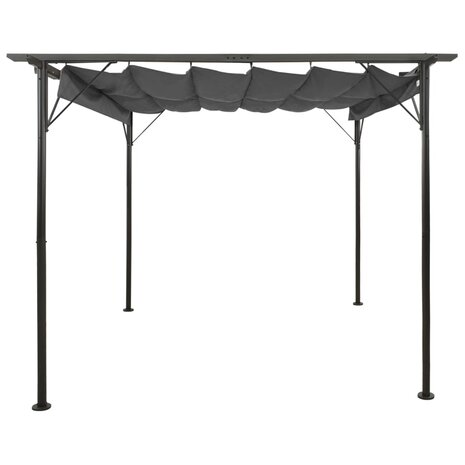 Pergola met uittrekbaar dak 180 g/m² 3x3 m staal antracietkleur 2