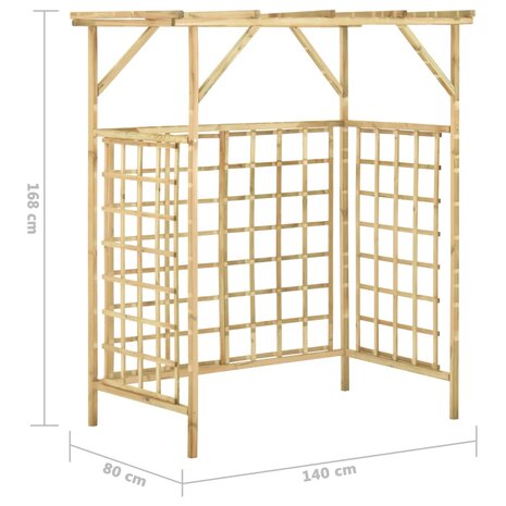 Pergola voor 2 containers geïmpregneerd grenenhout 7