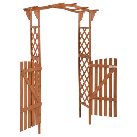 Pergola met poort 116x40x204 cm massief vurenhout grijs 4