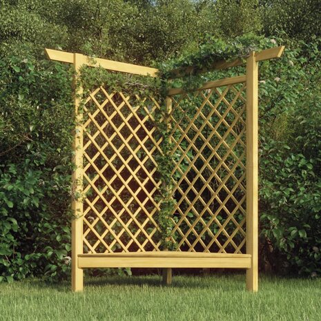 Hoekpergola met bank 166x81x174 cm geïmpregneerd grenenhout 1