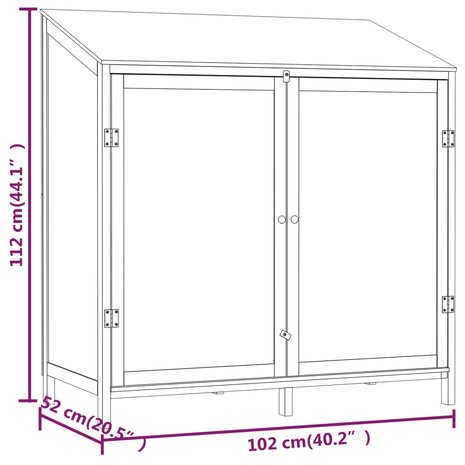 Tuinschuur 102x52x112 cm massief vurenhout bruin 7