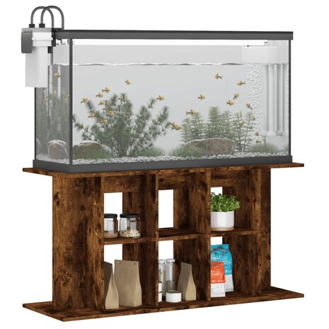 Aquariumstandaard 120x40x60 cm bewerkt hout gerookt eikenkleur 3