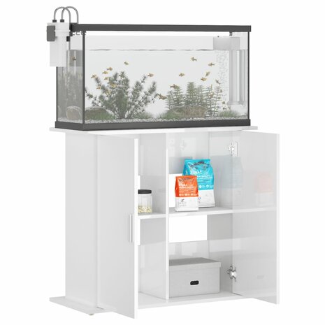 Aquariumstandaard 81x36x73 cm bewerkt hout hoogglans wit 4