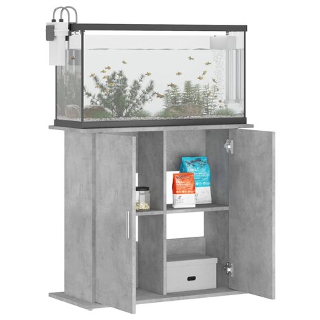 Aquariumstandaard 81x36x73 cm bewerkt hout betongrijs 4