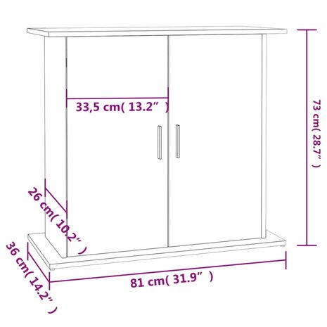 Aquariumstandaard 81x36x73 cm bewerkt hout gerookt eikenkleurig 11