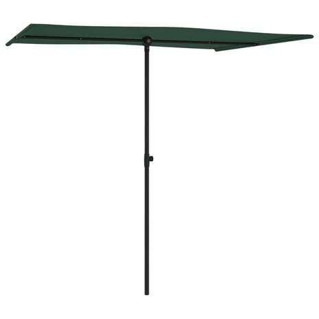 Parasol met aluminium paal 2x1,5 m groen 3