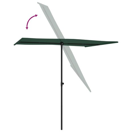 Parasol met aluminium paal 2x1,5 m groen 6