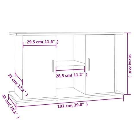 Aquariumstandaard 101x41x58 cm bewerkt hout wit 11