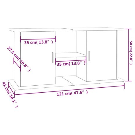 Aquariumstandaard 121x41x58 cm bewerkt hout zwart 11