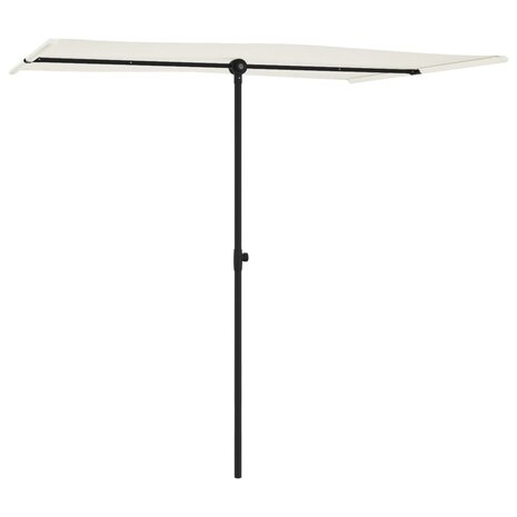 Parasol met aluminium paal 2x1,5 m zandwit 3