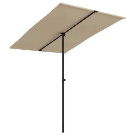 Parasol met aluminium paal 2x1,5 m taupe 2