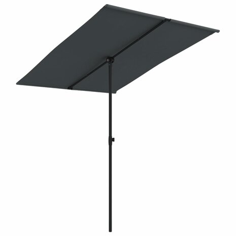 Parasol met aluminium paal 2x1,5 m zwart 2