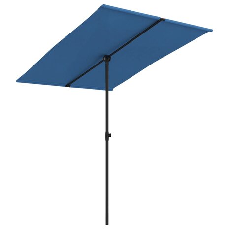 Parasol met aluminium paal 2x1,5 m azuurblauw 2