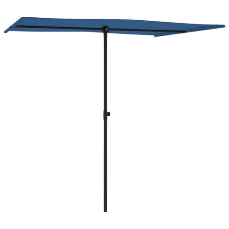 Parasol met aluminium paal 2x1,5 m azuurblauw 3