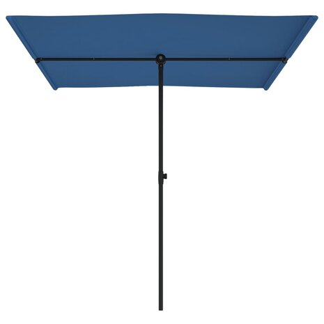 Parasol met aluminium paal 2x1,5 m azuurblauw 4