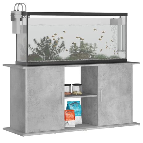 Aquariumstandaard 121x41x58 cm bewerkt hout betongrijs 3