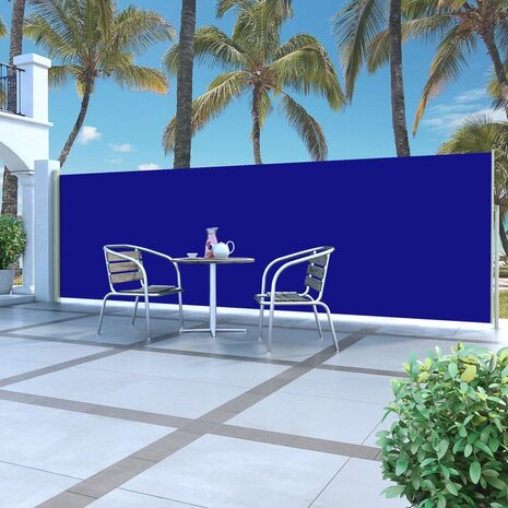 Tuinscherm uittrekbaar 160x500 cm blauw 1