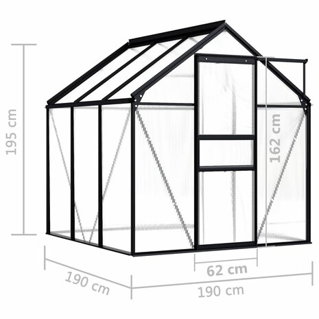 Tuinkas 3,61 m³ aluminium antracietkleurig 7