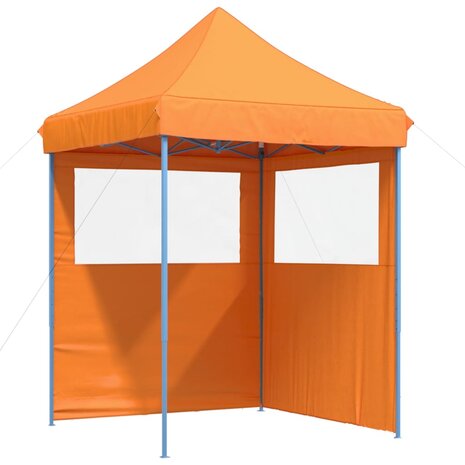 Partytent inklapbaar pop-up met 2 zijwanden oranje 2