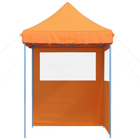 Partytent inklapbaar pop-up met 2 zijwanden oranje 3