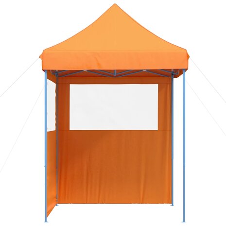 Partytent inklapbaar pop-up met 2 zijwanden oranje 4