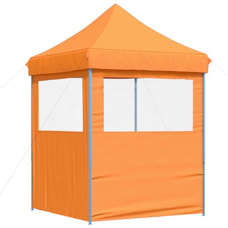 Partytent inklapbaar pop-up met 2 zijwanden oranje 5