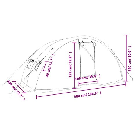 Tuinkas met stalen frame 10 m² 5x2x2,3 m 12