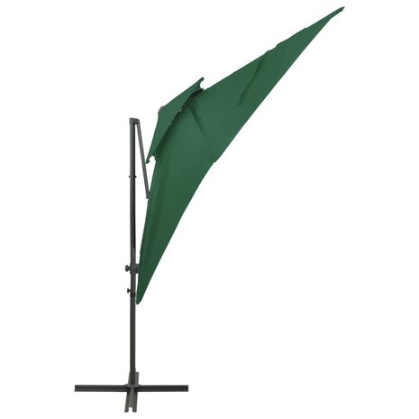 Zweefparasol met dubbel dak 250x250 cm groen 2