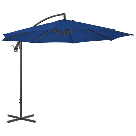 Zweefparasol met stalen paal 300 cm azuurblauw 1