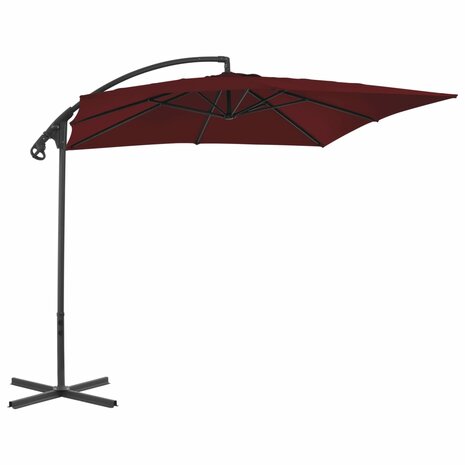 Zweefparasol met stalen paal 250x250 cm wijnrood 3